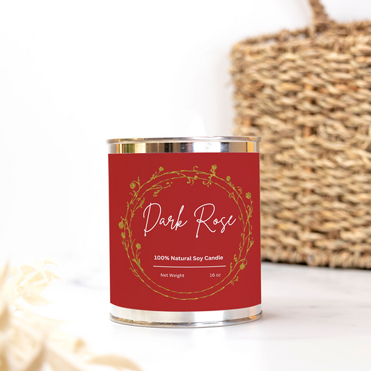 Dark Rose Scented Soy Candle (16 oz.)